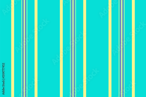 Lady texture vector vertical, french lines background textile. Silk stripe fabric seamless pattern in teal and yellow colors.