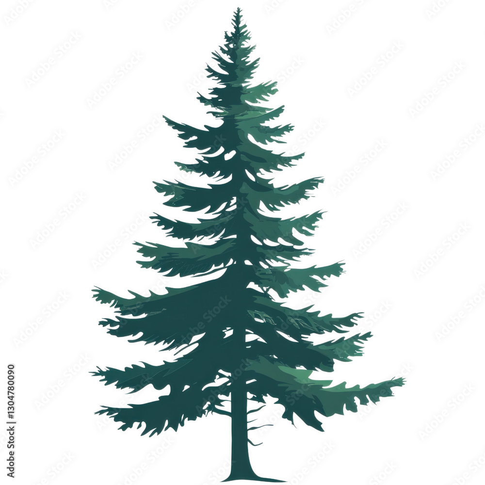 Evergreen Emblem: A solitary evergreen tree, rendered in an illustrative style, embodies the resilience and beauty of nature, perfect for designs. Evergreen Emblem: A solitary evergreen tree, rendered in an illustrative style, embodies the resilience and beauty of nature, perfect for designs.