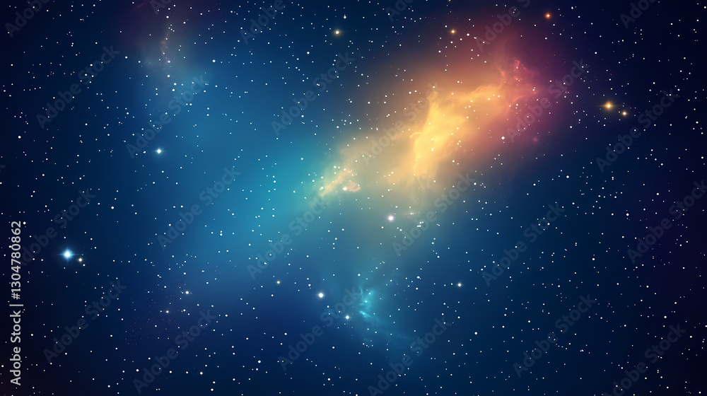 Naklejka premium Colorful Nebula with Stars