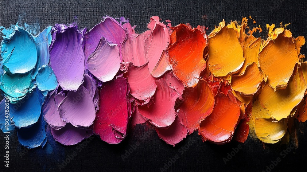 Colorful oil paint palette, texture, art