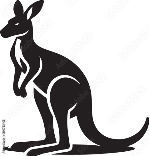 kangaroo silhouette vector, kangaroo vector illustration, kangaroo silhouette vector isolated on white background