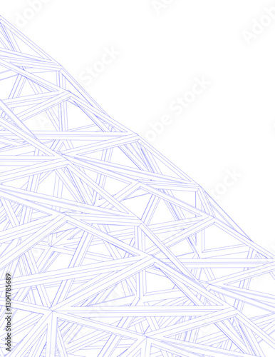 Abstract Architectural Wireframe Composition – Modern Skyscraper and Urban Cityscape Design