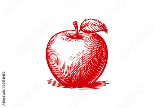 Apple Hand Drawn Sketch Illustration Vector Isolated