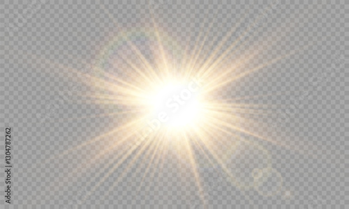 Glow isolated white transparent light effect, sun light with lens flare effect. Sun flush, Overlays, light, Sun, sunrays, transitions, lens flare, light leaks and glare in PNG format. PNG sunlight fla