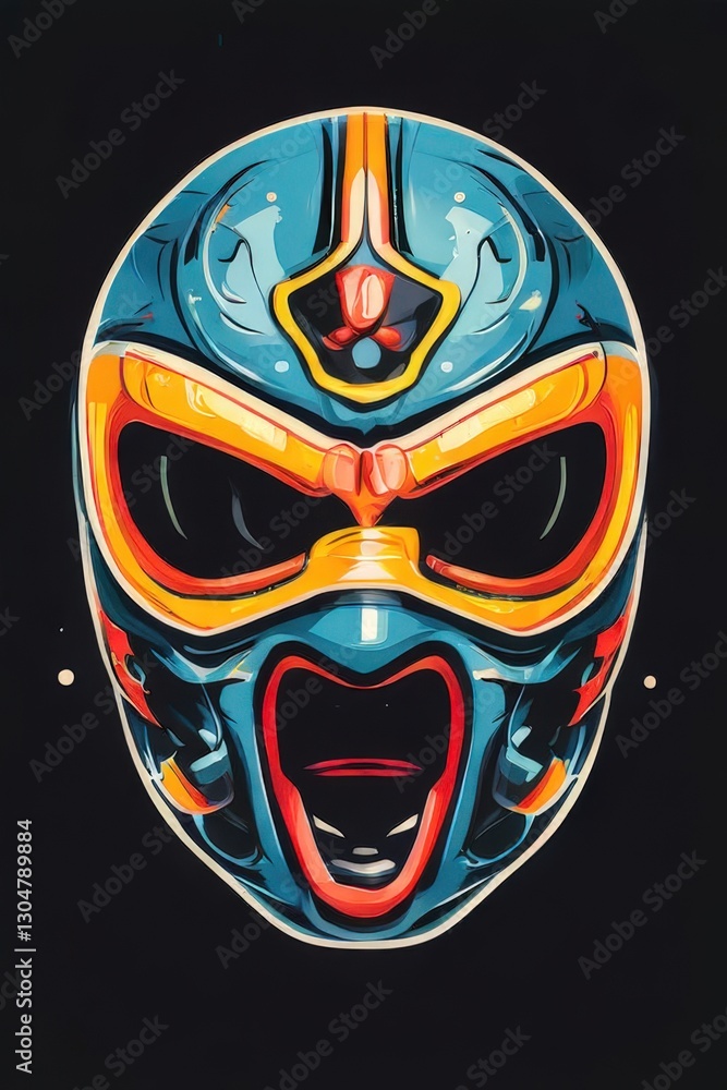 Fototapeta premium an AI Image Generator, Colorful Mask with Intricate Design