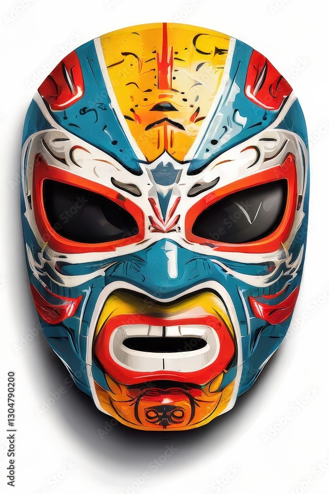 Naklejka premium an AI Image Generator, Colorful Mask with Intricate Design