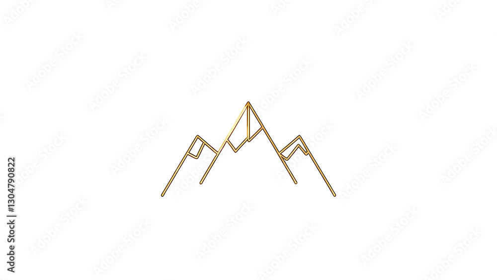 Elegant single-line logo of a mountain, thin-line luxury brand emblem. Elegant single-line logo of a mountain, thin-line luxury brand emblem.