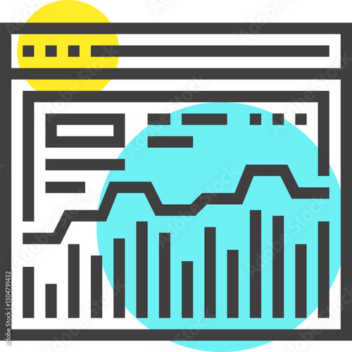 web analytics flat line web icon concept