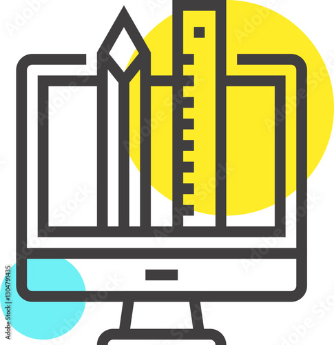 design flat line web icon concept