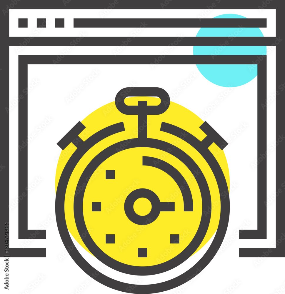 page speed optimization flat line web icon concept page speed optimization flat line web icon concept