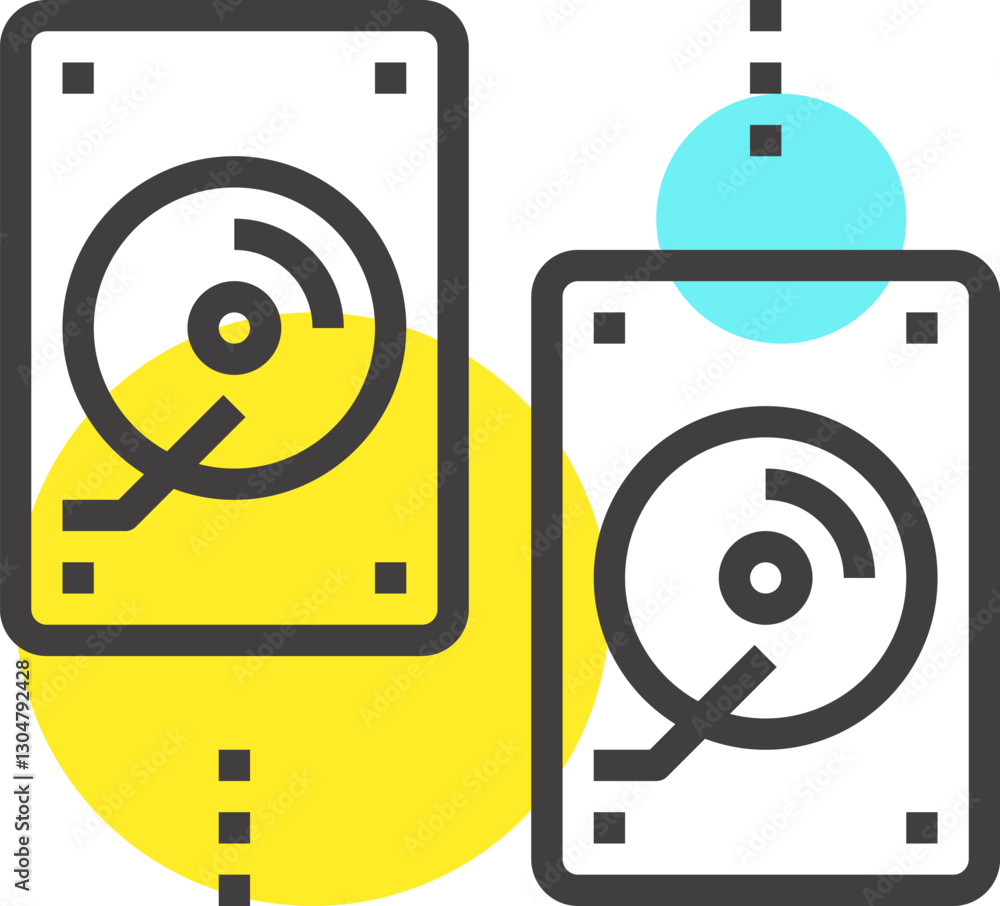 backup and recovery flat line web icon concept backup and recovery flat line web icon concept
