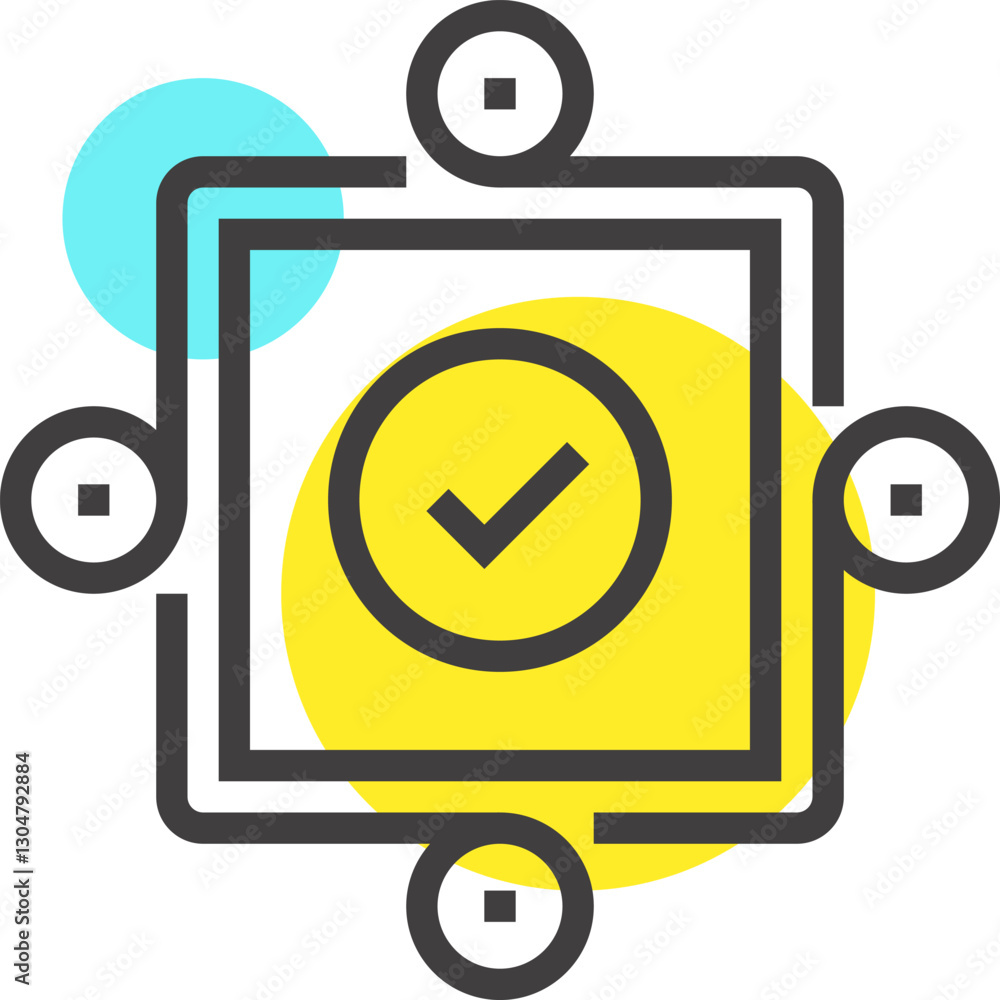 solution flat line web icon concept solution flat line web icon concept