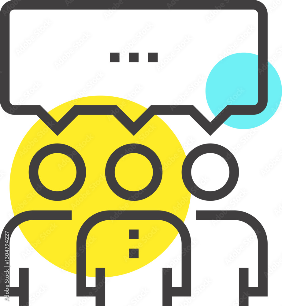 Obraz premium social group flat line web icon concept