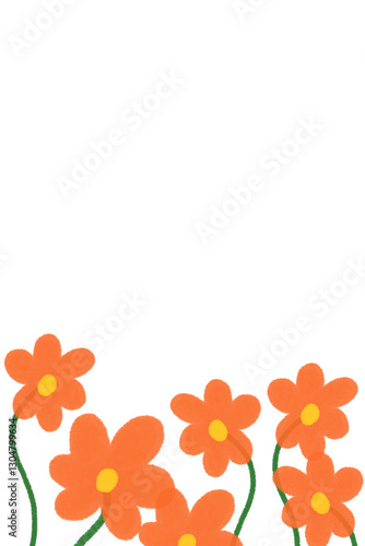 floral background with flowers, Orange flower PNG.