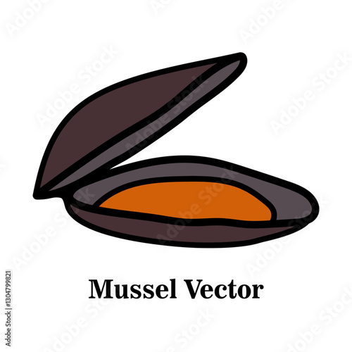 mussel design vector icon flat illustration