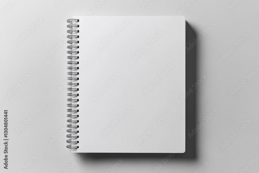 White spiral notebook mockup, cover page White spiral notebook mockup, cover page