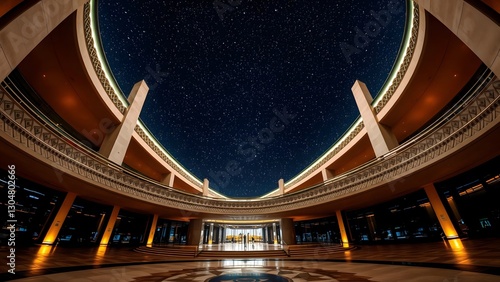 Starry Night Over Modern Architecture photo