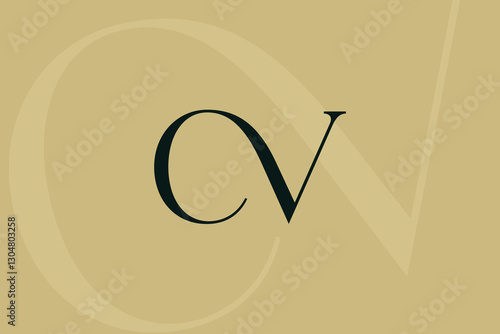 CV or VC letter logo icon design. Classic style luxury initials monogram.