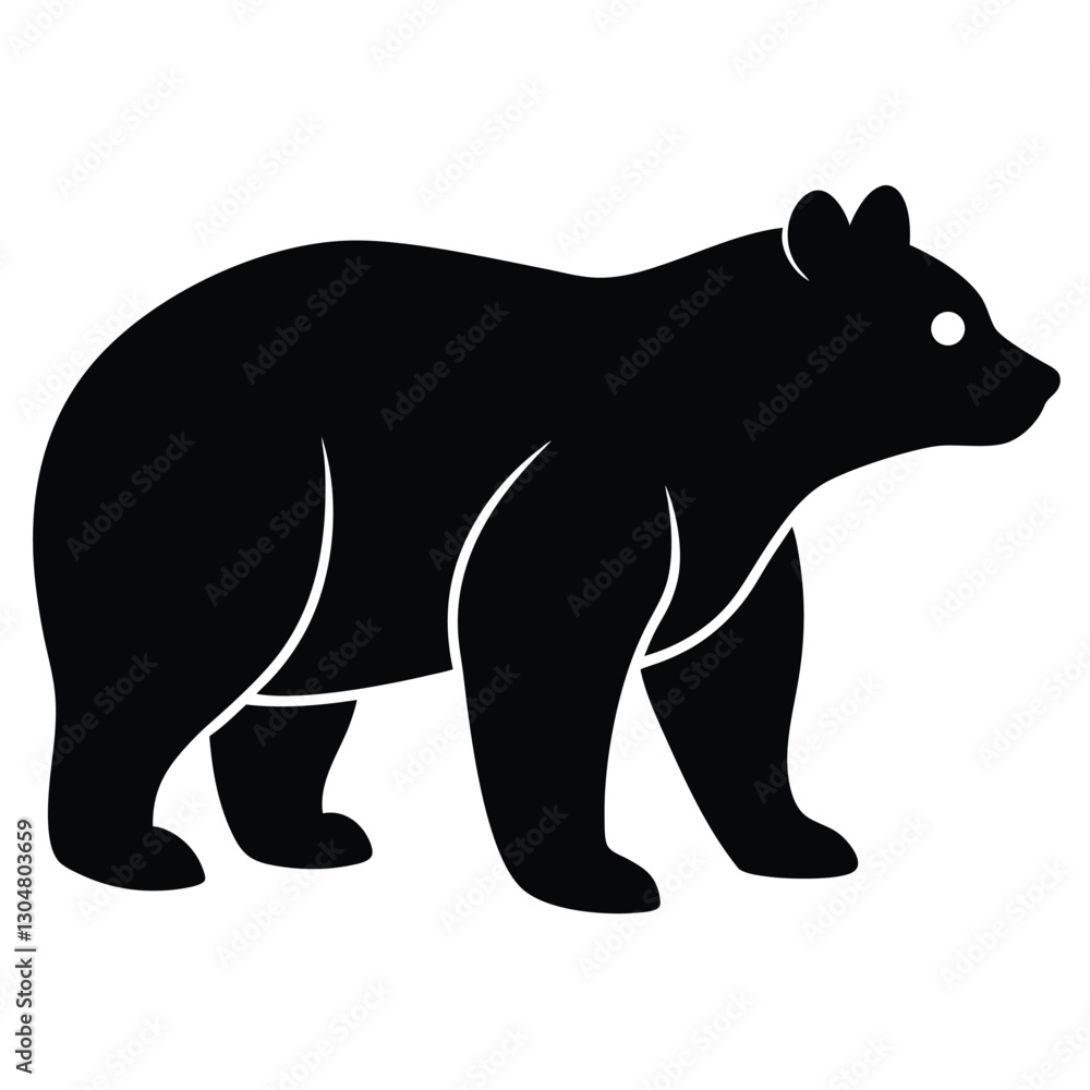 Bear Silhouette Vector Icon for Wild Nature and Eco Projects Bear Silhouette Vector Icon for Wild Nature and Eco Projects