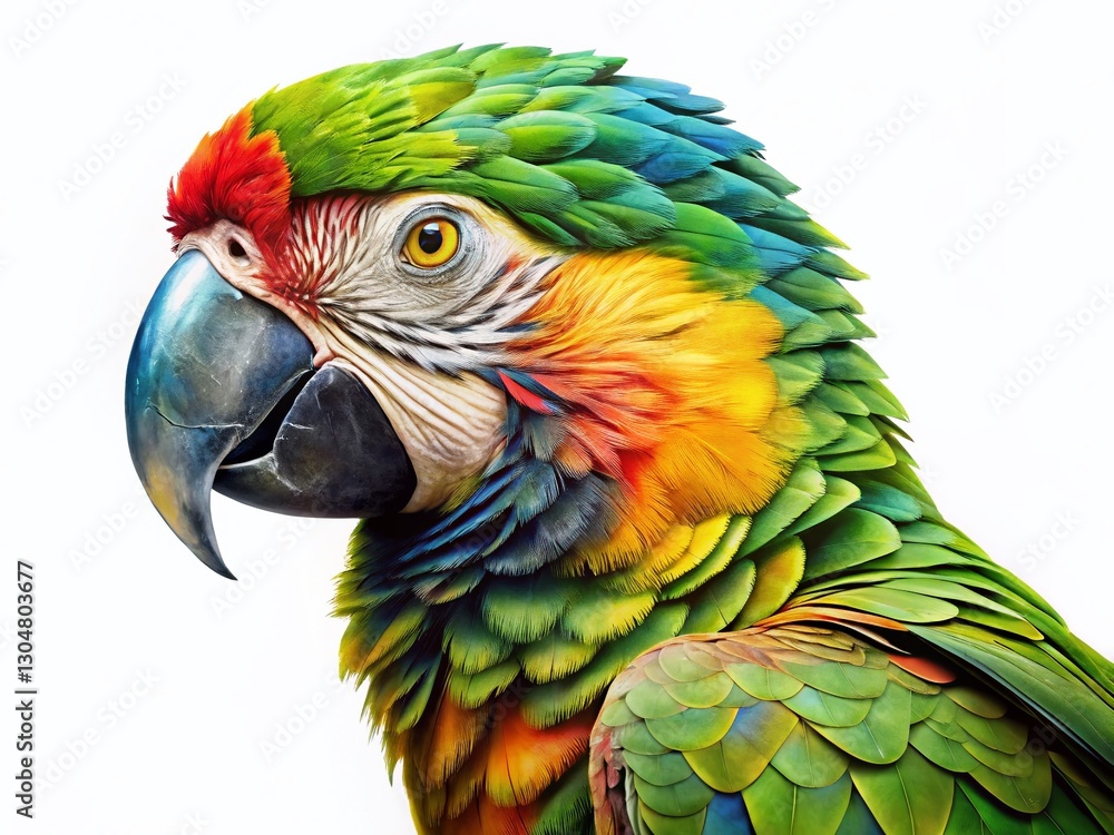Obraz premium Vibrant Parrot Close-Up: Panoramic Tropical Bird Photography
