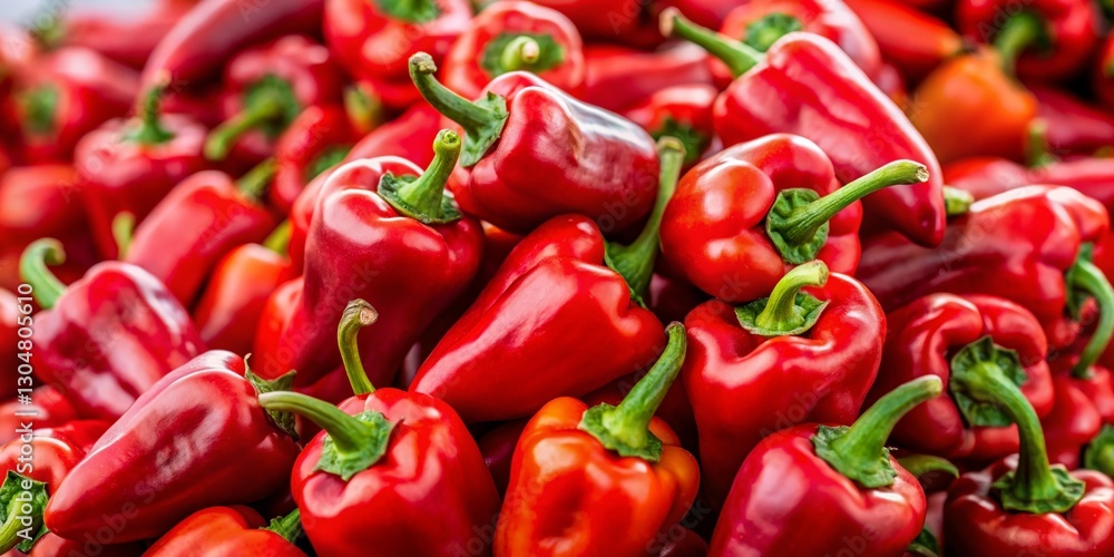 Vibrant Red Peppers: Candid Close-Up Shot of Fresh Produce Vibrant Red Peppers: Candid Close-Up Shot of Fresh Produce