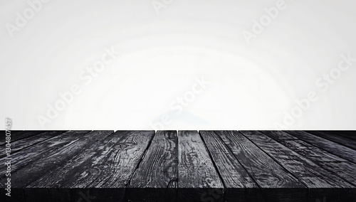 Empty black wooden table top