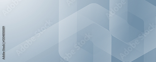 Digital futuristic technology concept with hexagons. Digital hexagonal blue abstract background. Geometric stripe line art design for poster, brochure, cover, banner, website, header
