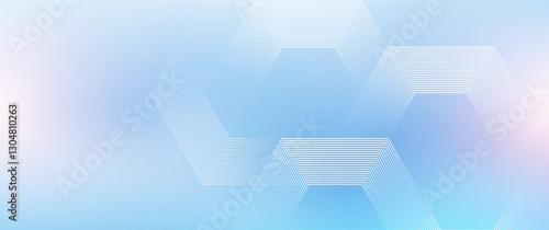 Digital futuristic technology concept with hexagons. Digital hexagonal blue abstract background. Geometric stripe line art design for poster, brochure, cover, banner, website, header
