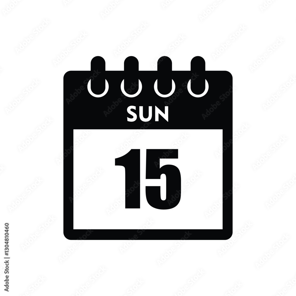 calender icon, 15 sunday icon with white background calender icon, 15 sunday icon with white background