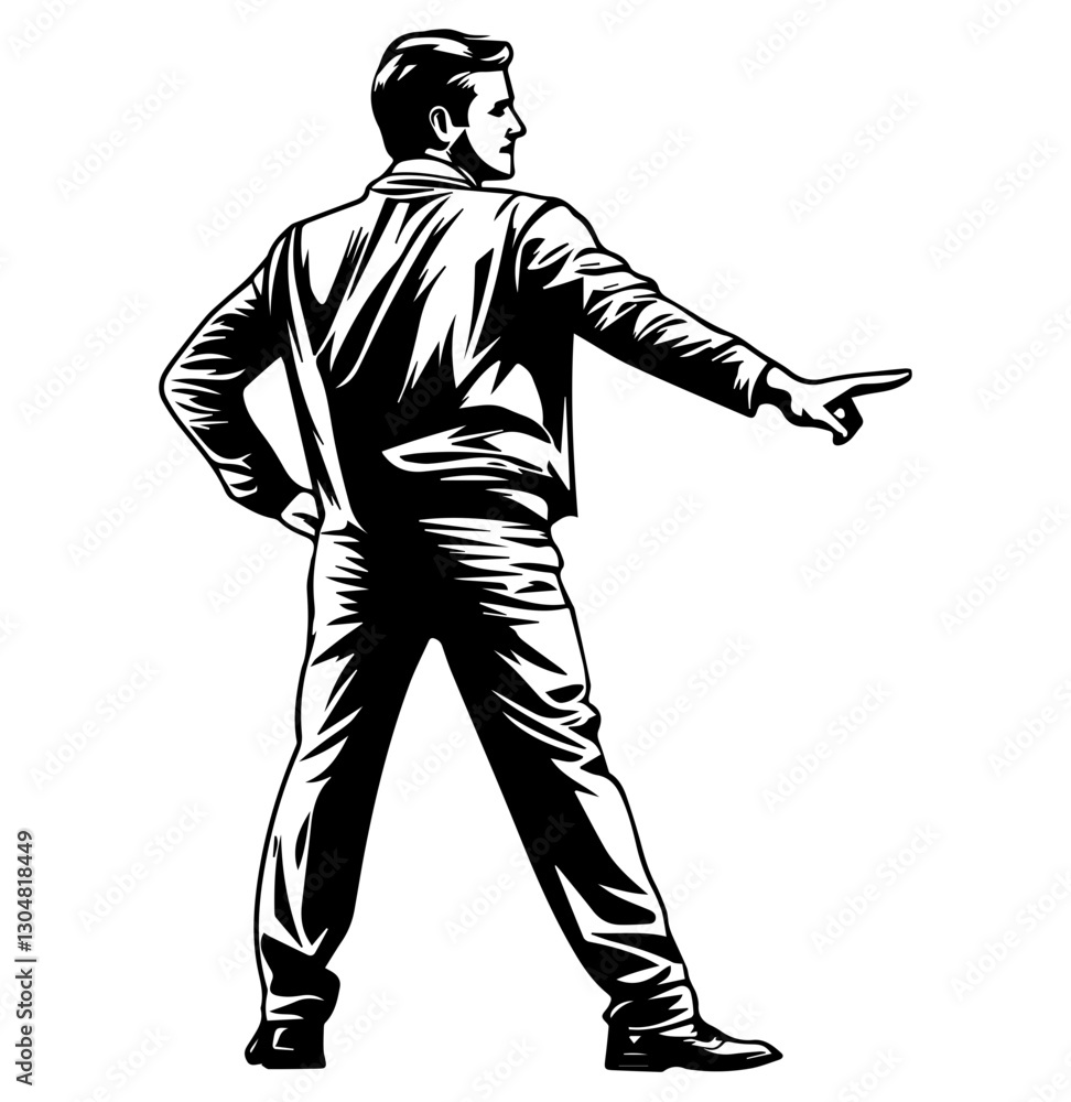 vector illustration of a businessman standing position 