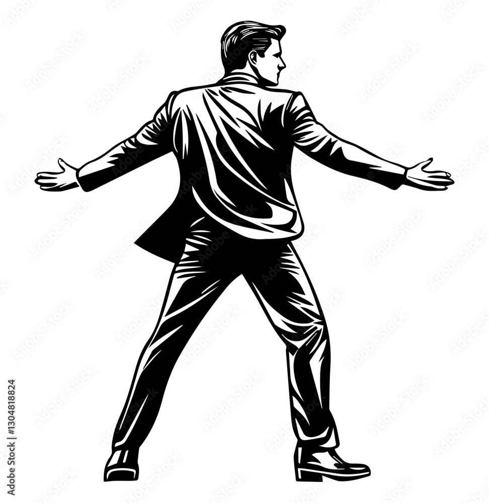 vector illustration of a businessman standing position vector illustration of a businessman standing position