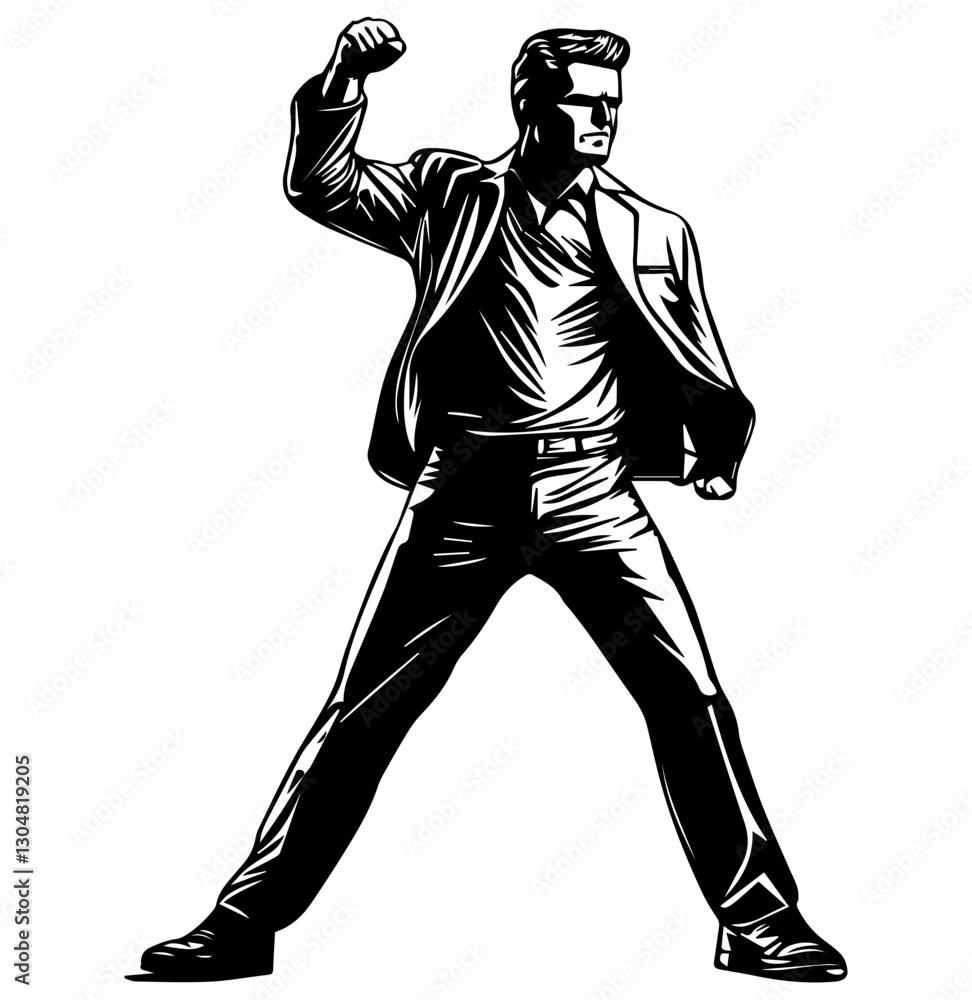 Fototapeta premium vector illustration of a businessman standing position