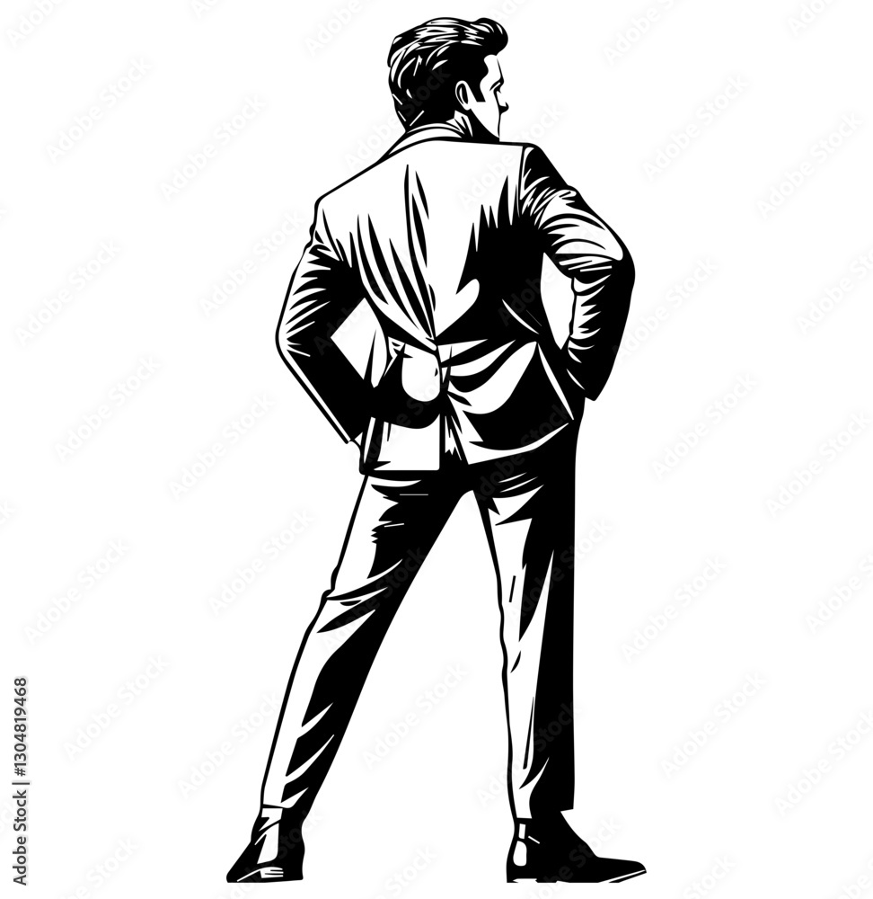 vector illustration of a businessman standing position vector illustration of a businessman standing position