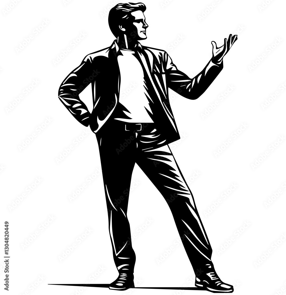 vector illustration of a businessman standing position vector illustration of a businessman standing position