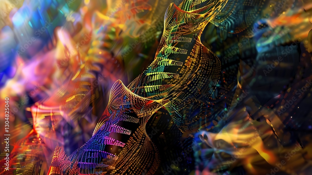 Naklejka premium Colorful Abstract Patterns with Flowing Shapes and Light Effects for Creative Projects