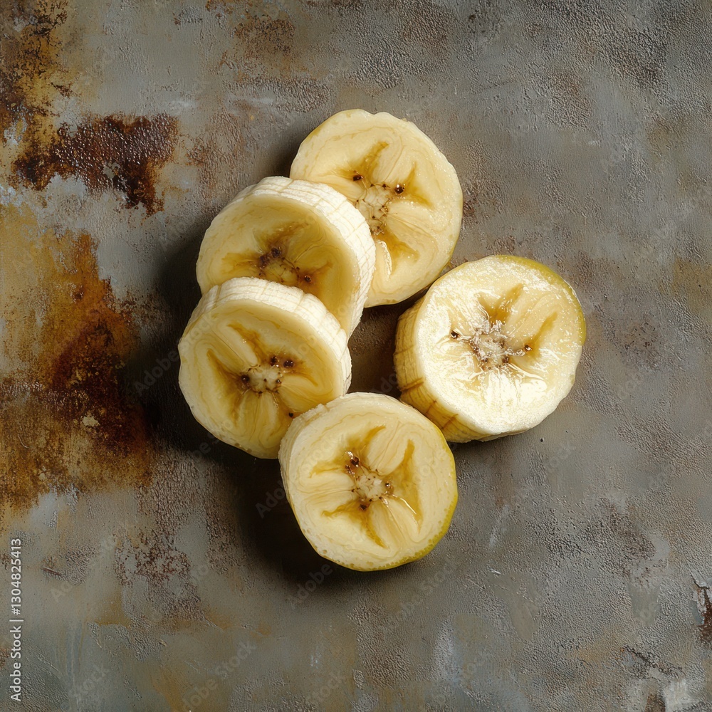 Organic banana slices Organic banana slices