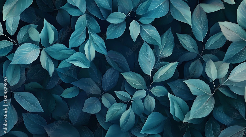 custom made wallpaper toronto digitalLush teal leaves background texture.