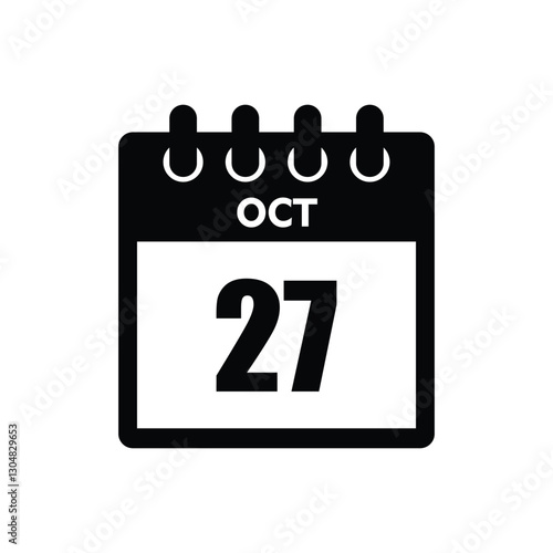 calender icon, 27 october icon with white background