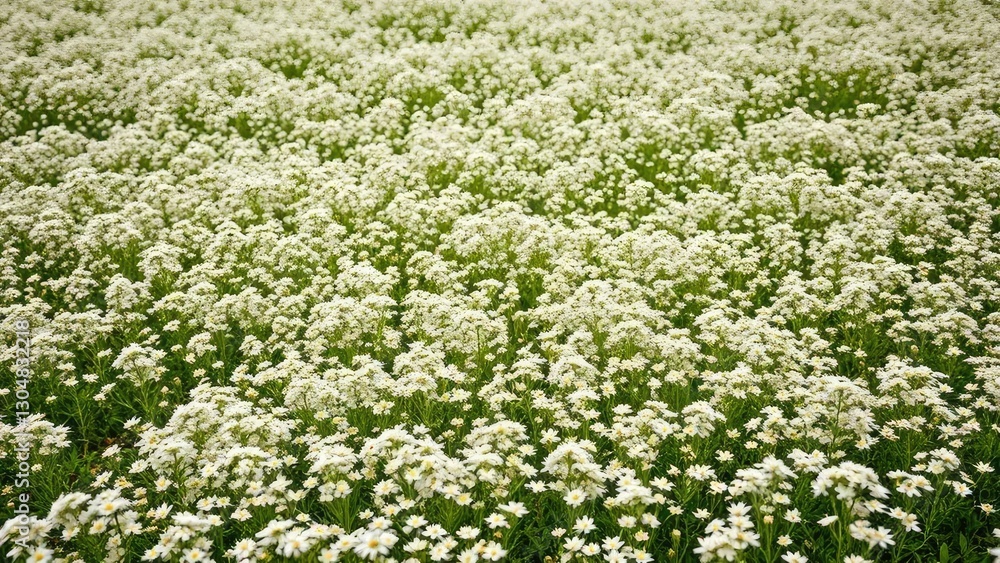 A carpet of small white flowers blanketing the meadow, small white flowers, bloom, wildflowers A carpet of small white flowers blanketing the meadow, small white flowers, bloom, wildflowers