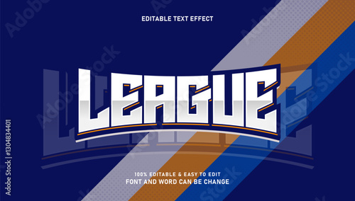 League text effects with elegant style that can be edited