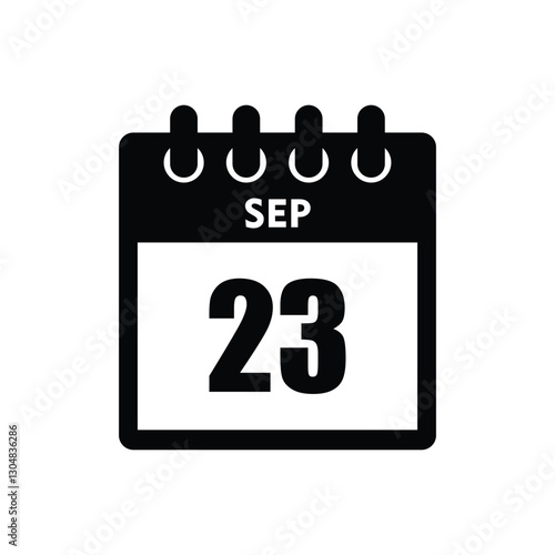 calender icon, 23 september icon with white background