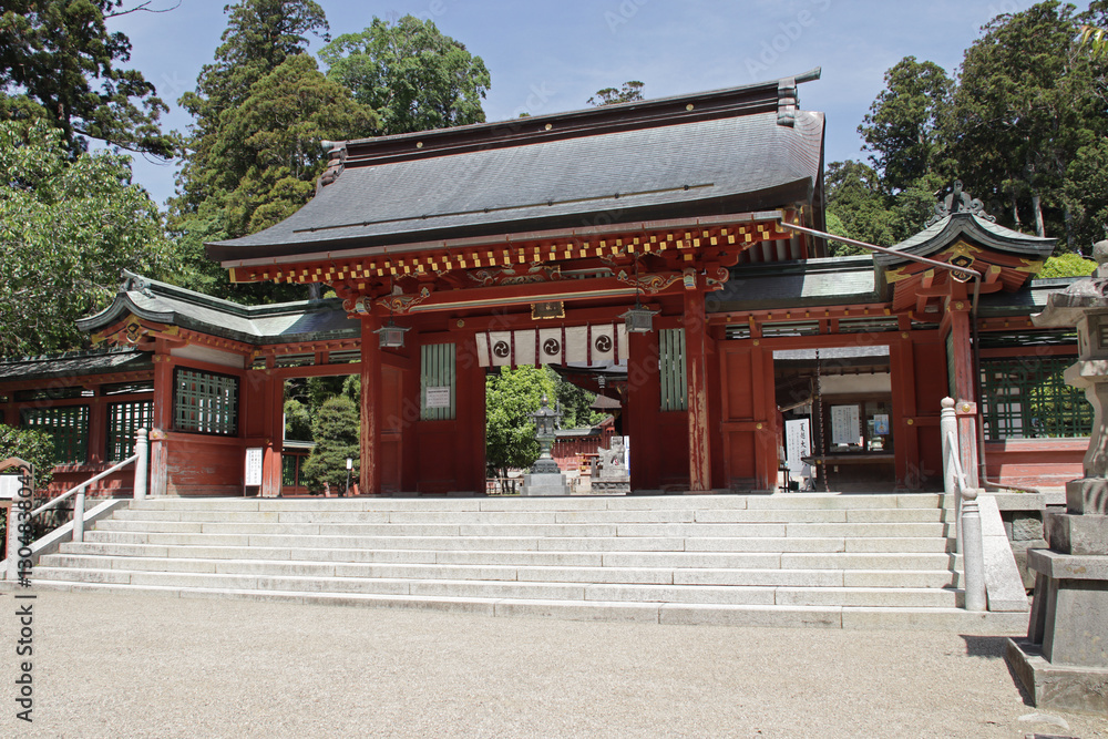 shinto temple (shiwahiko shrine) in shiogama in japan