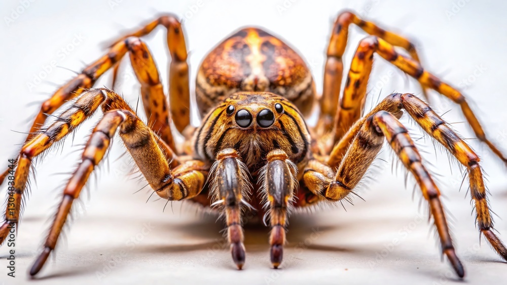 Wood Spider in Natural Habitat: Unique Features and Characteristics Close-Up Wood Spider in Natural Habitat: Unique Features and Characteristics Close-Up