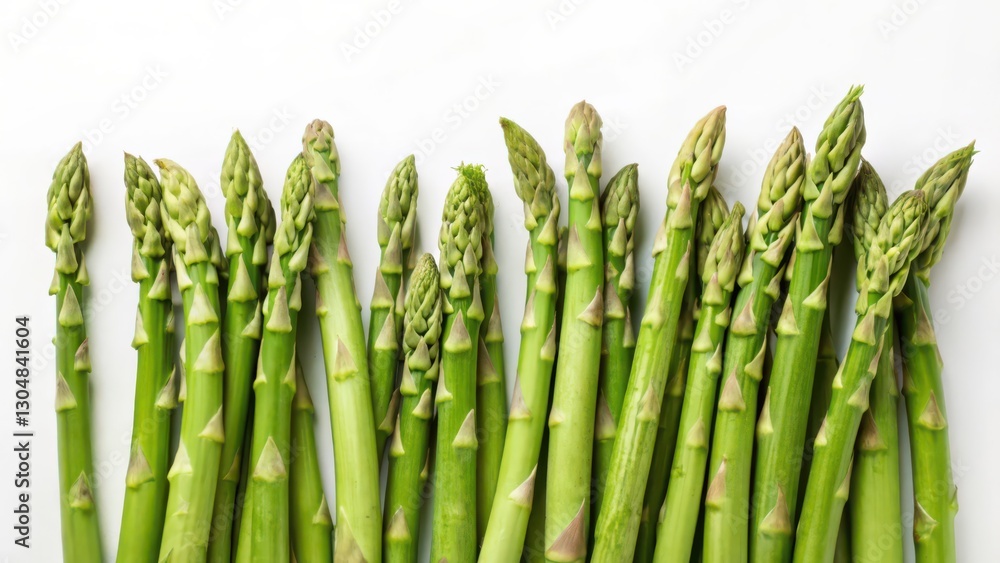 Fototapeta premium Green Asparagus on White Background