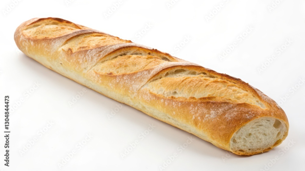 Long Loaf of Bread on White Background Long Loaf of Bread on White Background