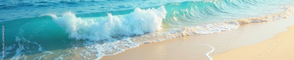 Obraz premium Abstract ocean wash, muted blue beige tones, sandy feel, summer, sand