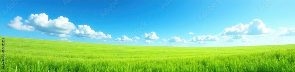 Expansive grassy plain, brilliant azure sky overhead , meadow, summer, sky Expansive grassy plain, brilliant azure sky overhead , meadow, summer, sky