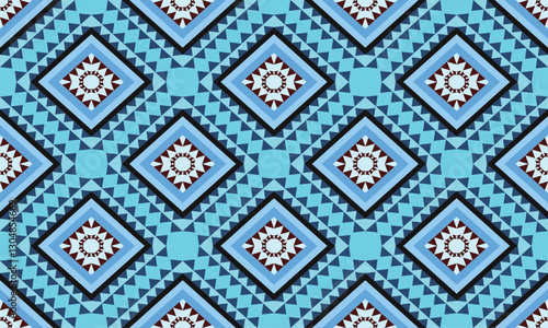 Seamless fabric pattern, triangles and rhombus lined up in rows to form a beautiful overlapping rhombus shape, abstract geometric background