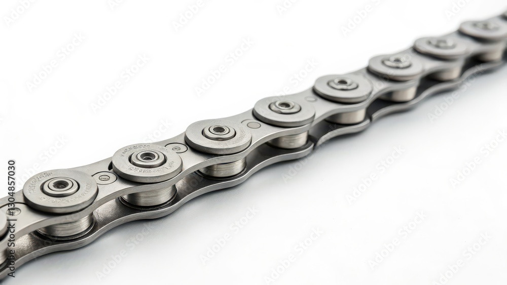 Close-up of Bicycle Chain on White Background Close-up of Bicycle Chain on White Background