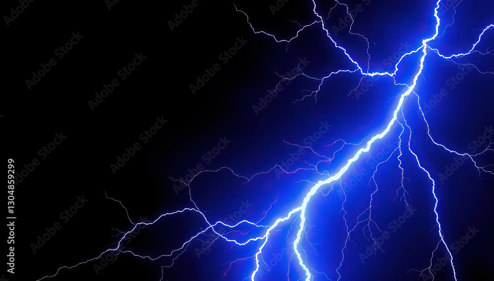 Dramatic lightning strikes illuminate night sky with brilliant display of natural electricity Dramatic lightning strikes illuminate night sky with brilliant display of natural electricity